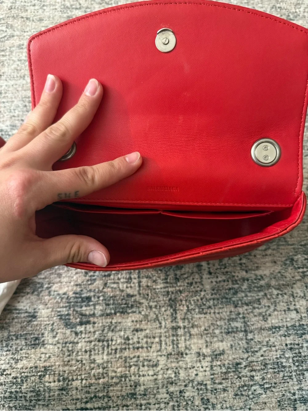 Balenciaga Red Quilted BB Chain Crossbody Bag